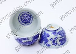 Bát cúng rồng vẽ tay men trắng