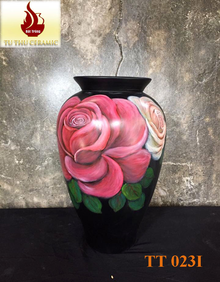 Lọ sơn mài vẽ 3D